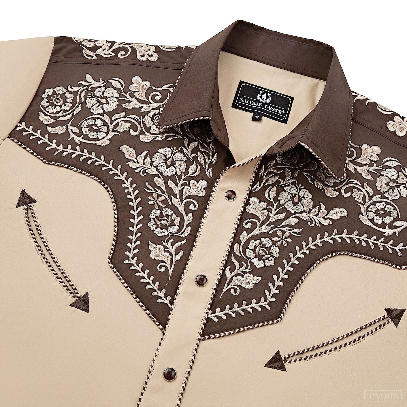 The Badlands Men's Embroidered Western Pearl Snap Shirt