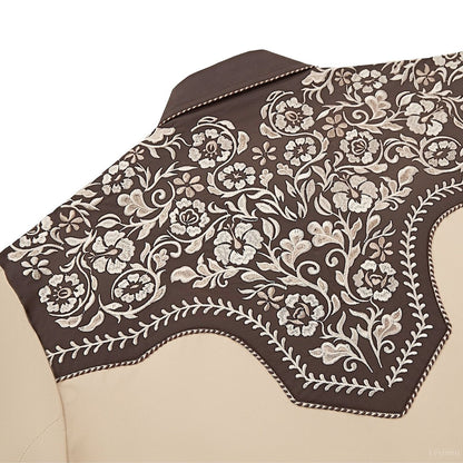 The Badlands Men's Embroidered Western Pearl Snap Shirt