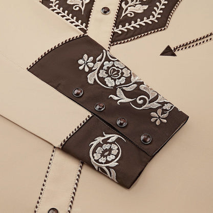 The Badlands Men's Embroidered Western Pearl Snap Shirt