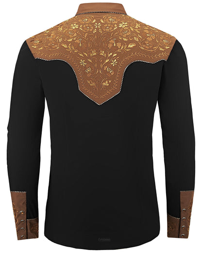 Wanted Outlaw Men's Embroidered Western Pearl Snap Shirt