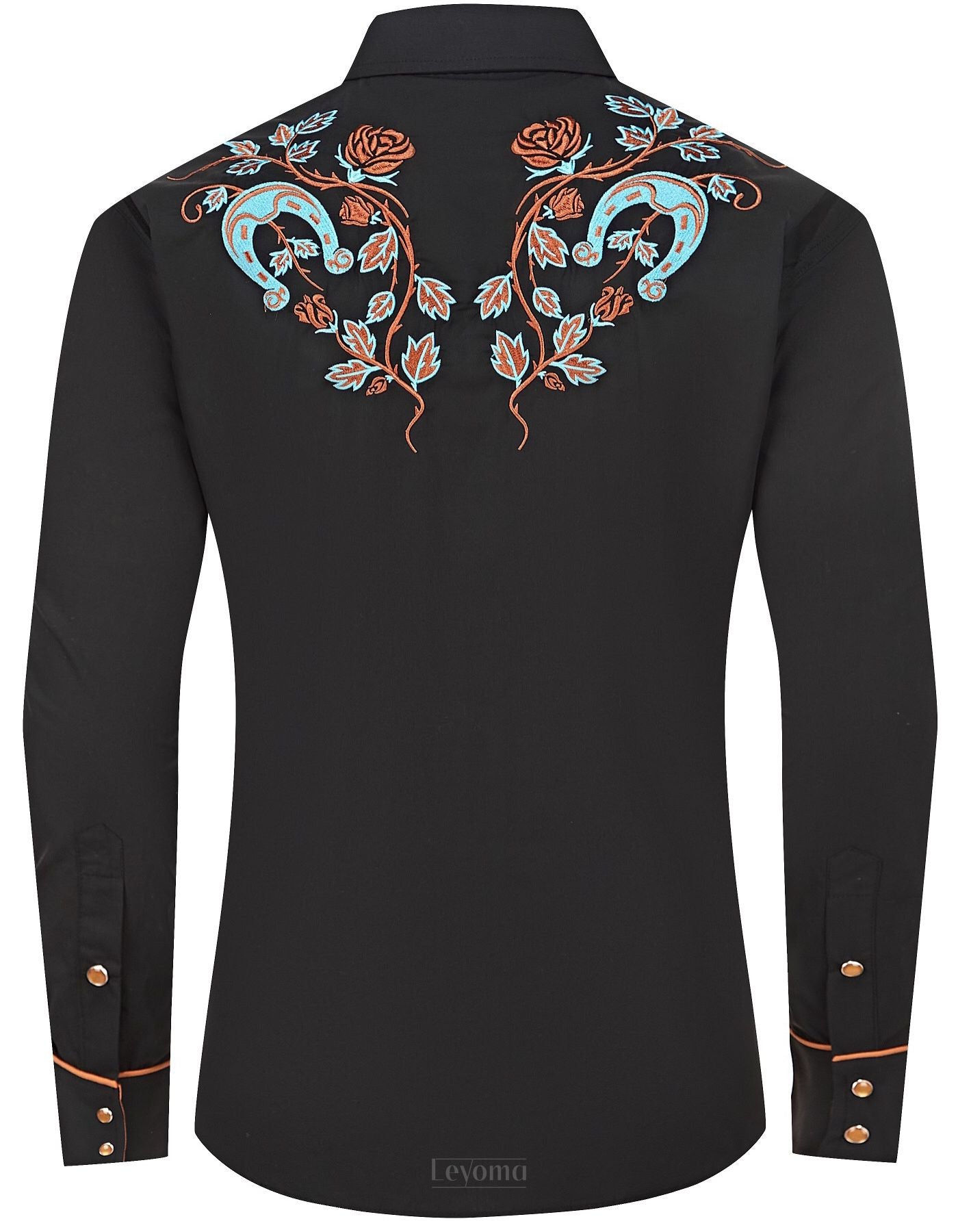 Autumn Wind Men's Embroidered Western Pearl Snap Shirt