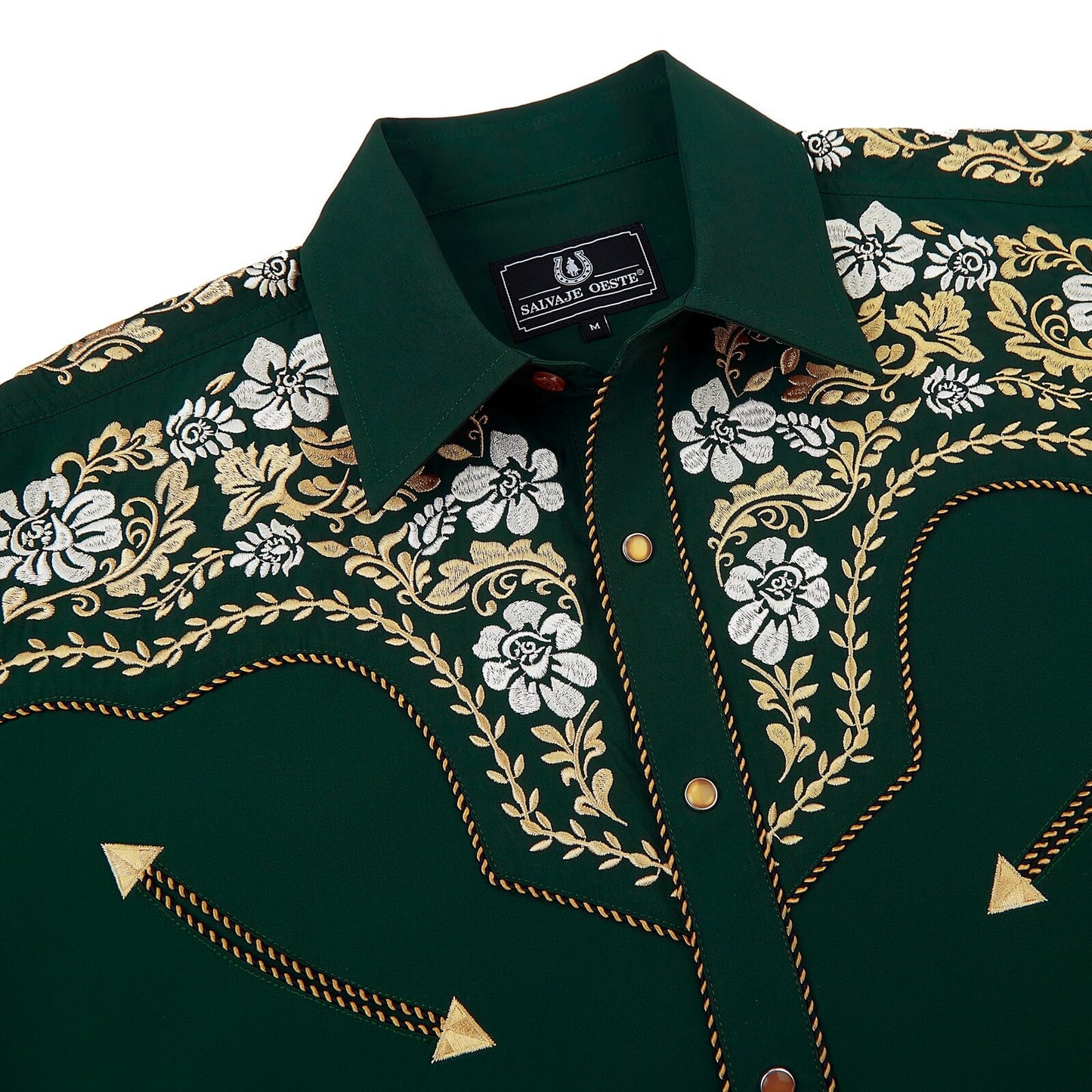 Blackland Brush Men's Embroidered Western Pearl Snap Shirt