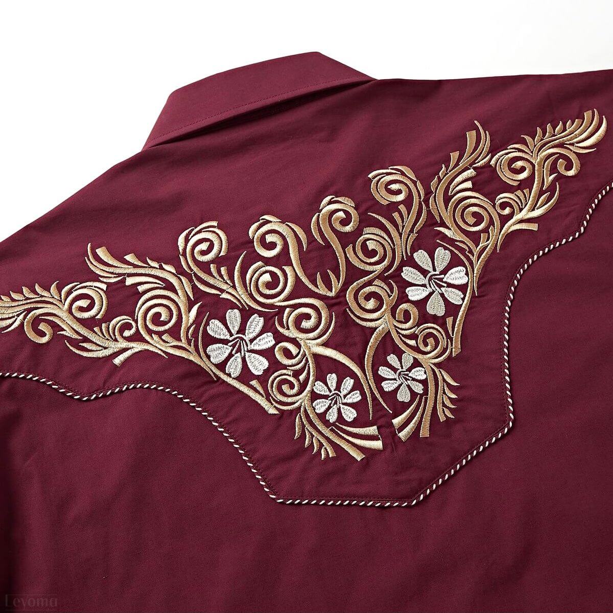 Canyon Sunset Men's Embroidered Western Pearl Snap Shirt