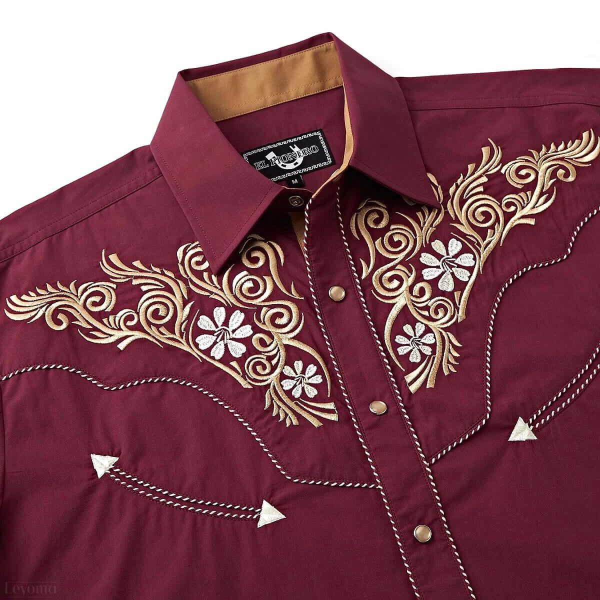 Canyon Sunset Men's Embroidered Western Pearl Snap Shirt