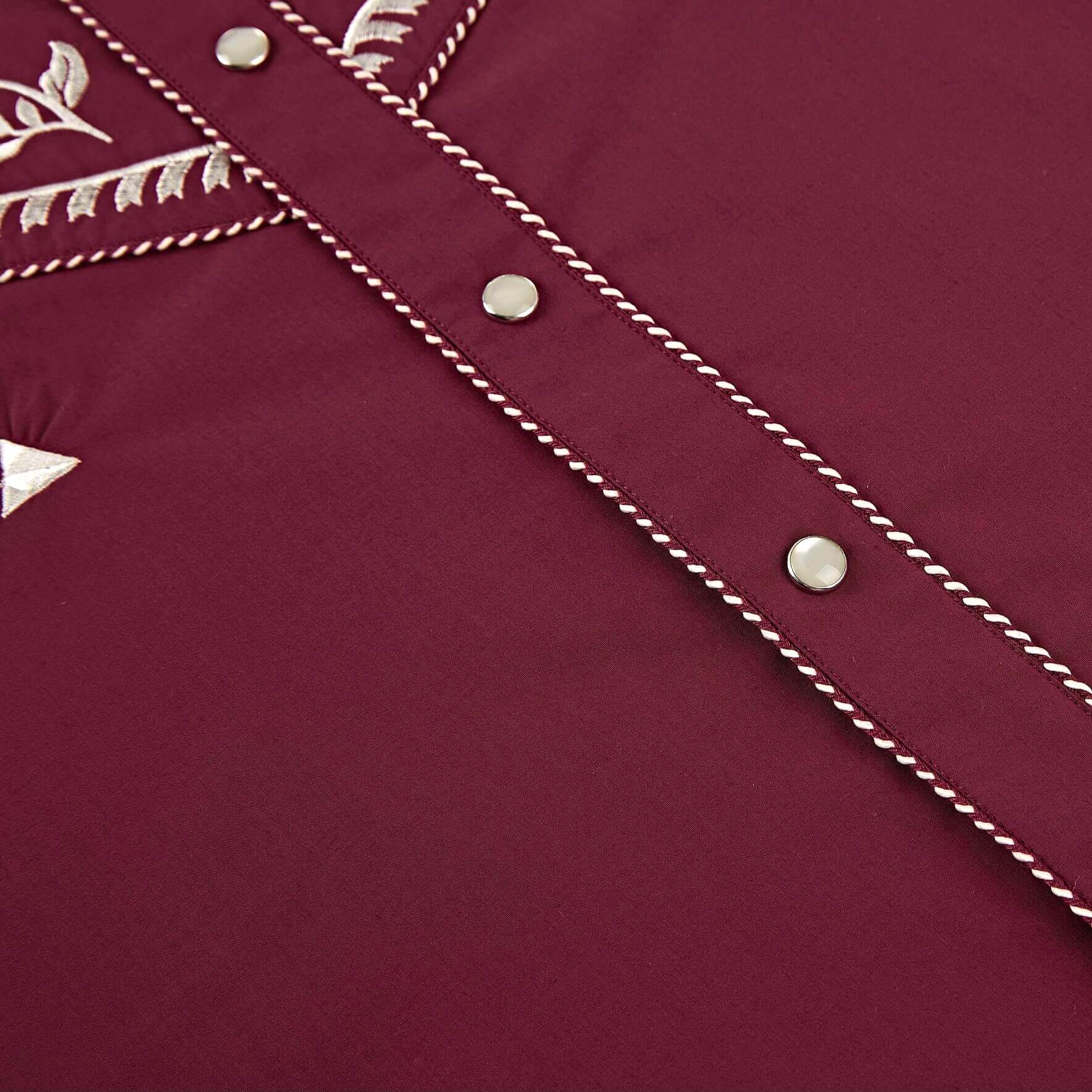 Leyoma Men's Embroidered Western Button Up Shirt County Sheriff Salvaje Oeste Front Chest Snaps Detail, X00396HO4N-28-burgundy-S, X00396AL9D-28-burgundy-M, X00396HRCR-28-burgundy-L, X00396FDQ9-28-burgundy-XL, X00396FENL-28-burgundy-XXL, X00396HXGH-28-burgundy-3XL