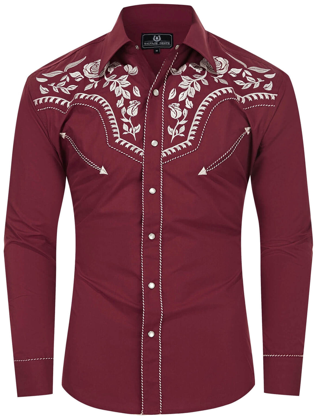 dress shirts embroidered Autumn Wind Men's Embroidered Western Pearl Snap Shirt