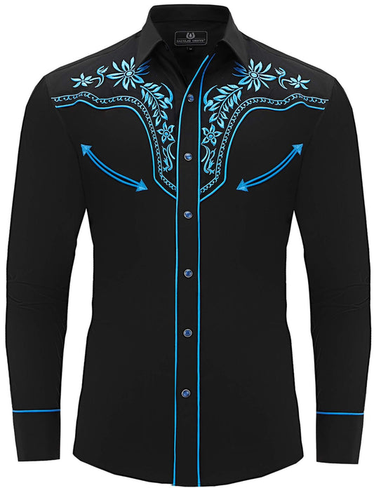 El Niño Men's Embroidered Western Pearl Snap Shirt