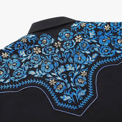 River Orchid Men's Embroidered Western Pearl Snap Shirt