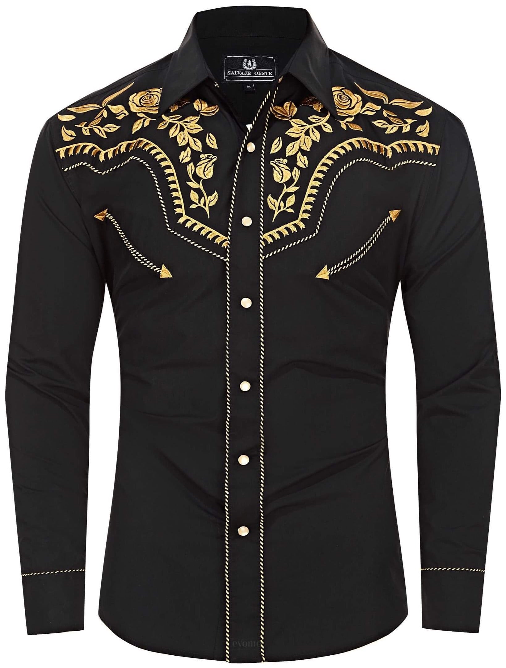 black and gold dress shirts Men's Unique Western Shirt Embroidered Shirt boldmetrics:mens_tops_alpha SHEIN Clasi Plus Size Iron with cover Size:9-10Y