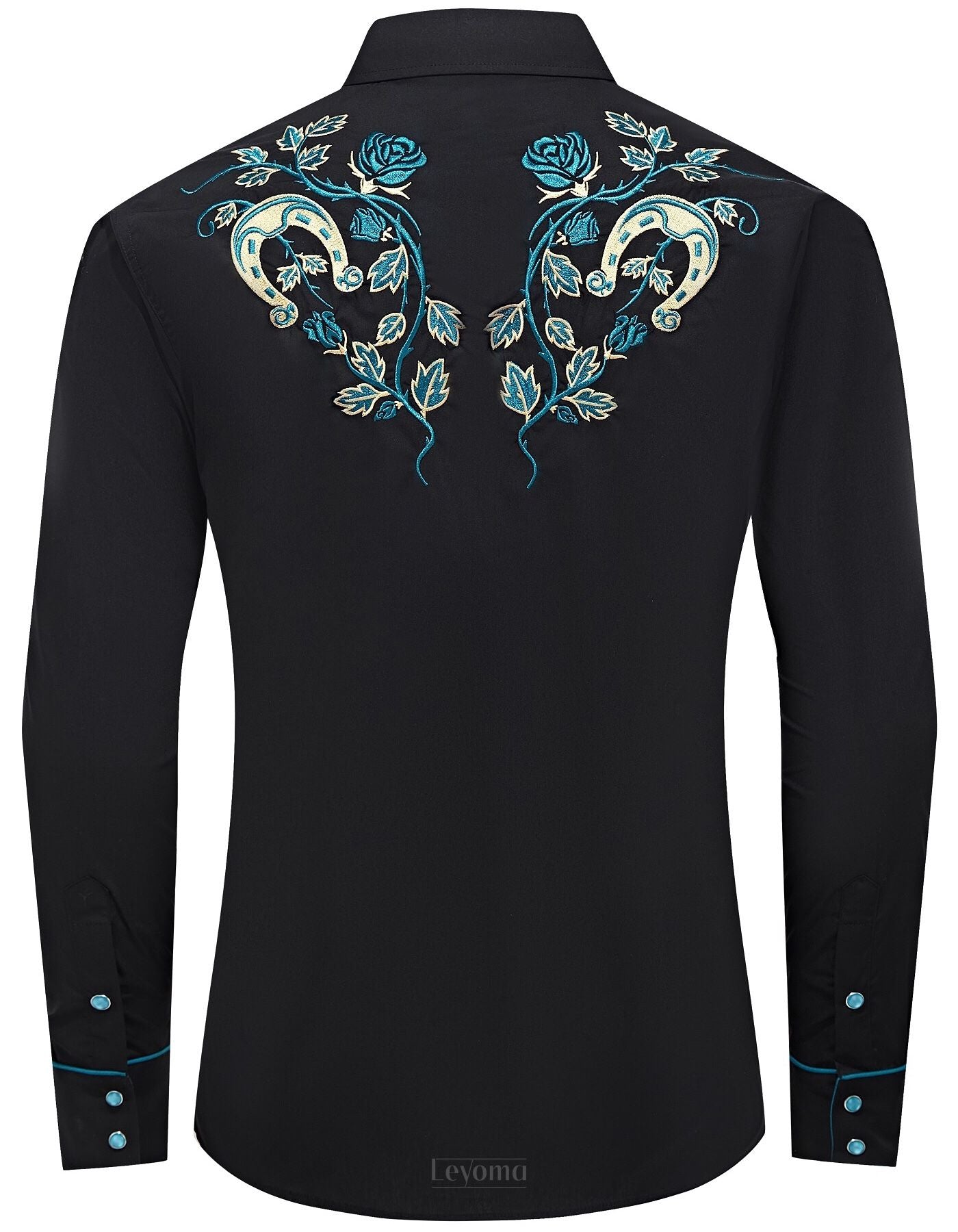 The Lone Star Men's Embroidered Western Pearl Snap Shirt