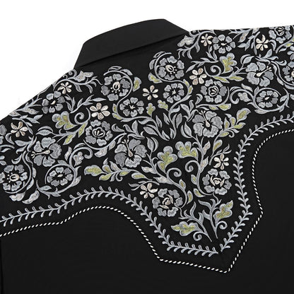 The Silverado Men's Embroidered Western Pearl Snap Shirt