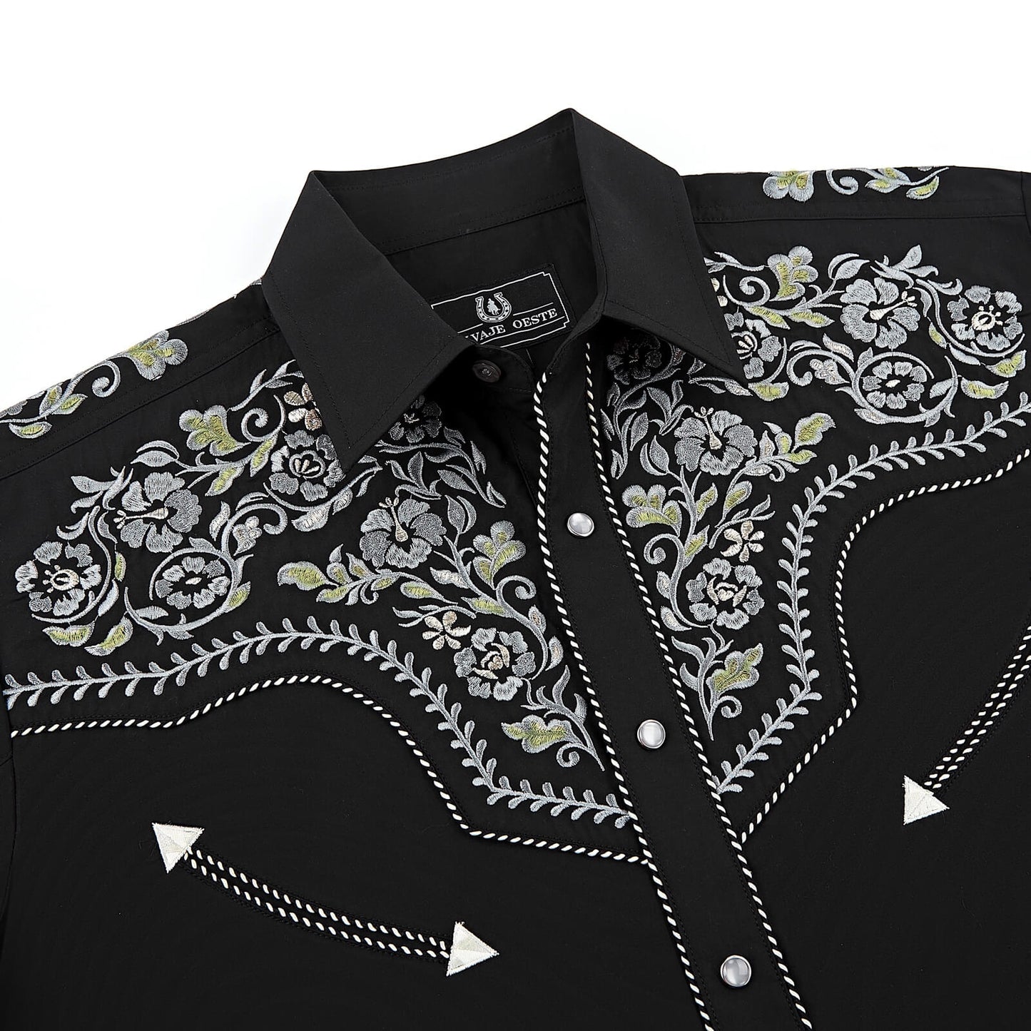 The Silverado Men's Embroidered Western Pearl Snap Shirt