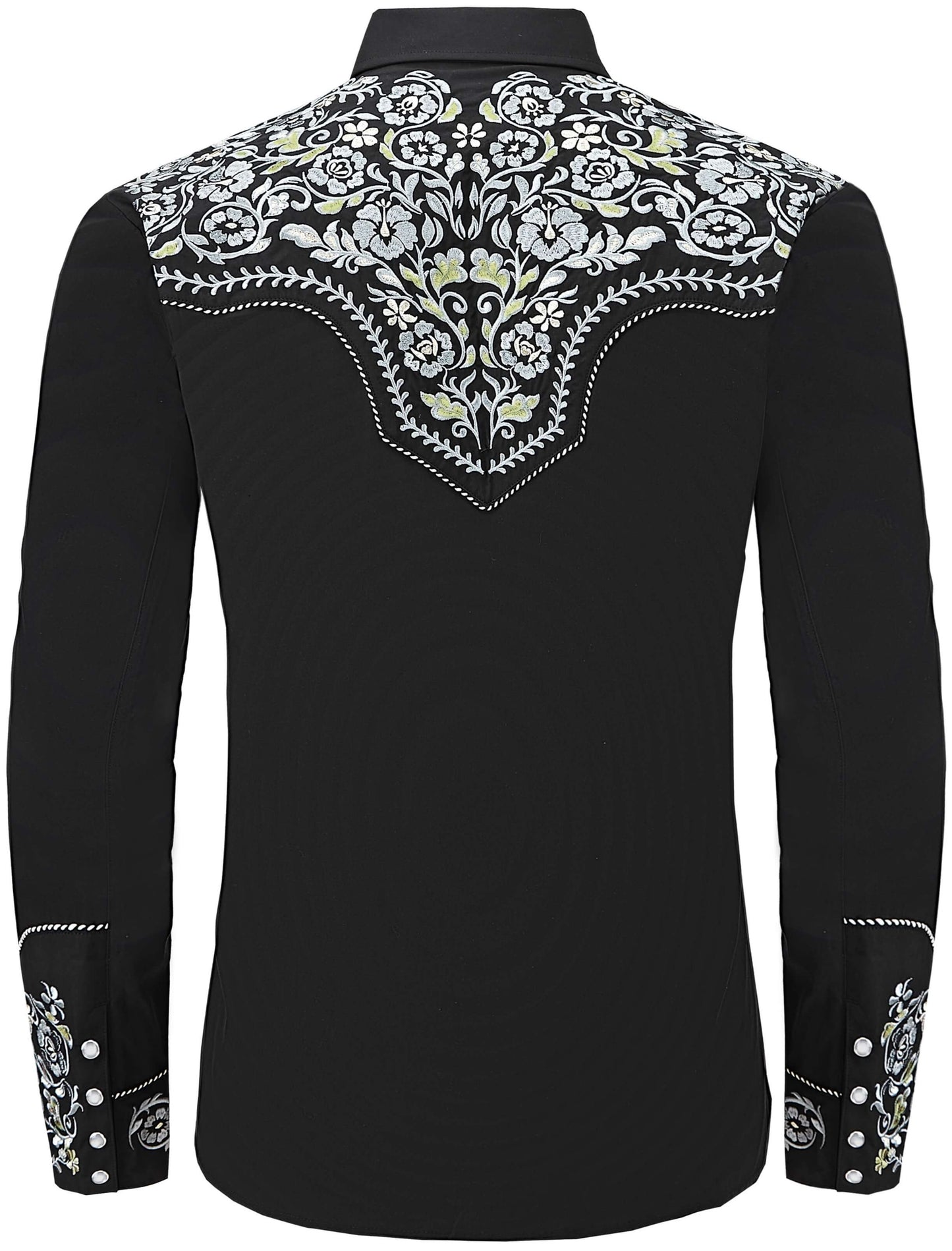 The Silverado Men's Embroidered Western Pearl Snap Shirt