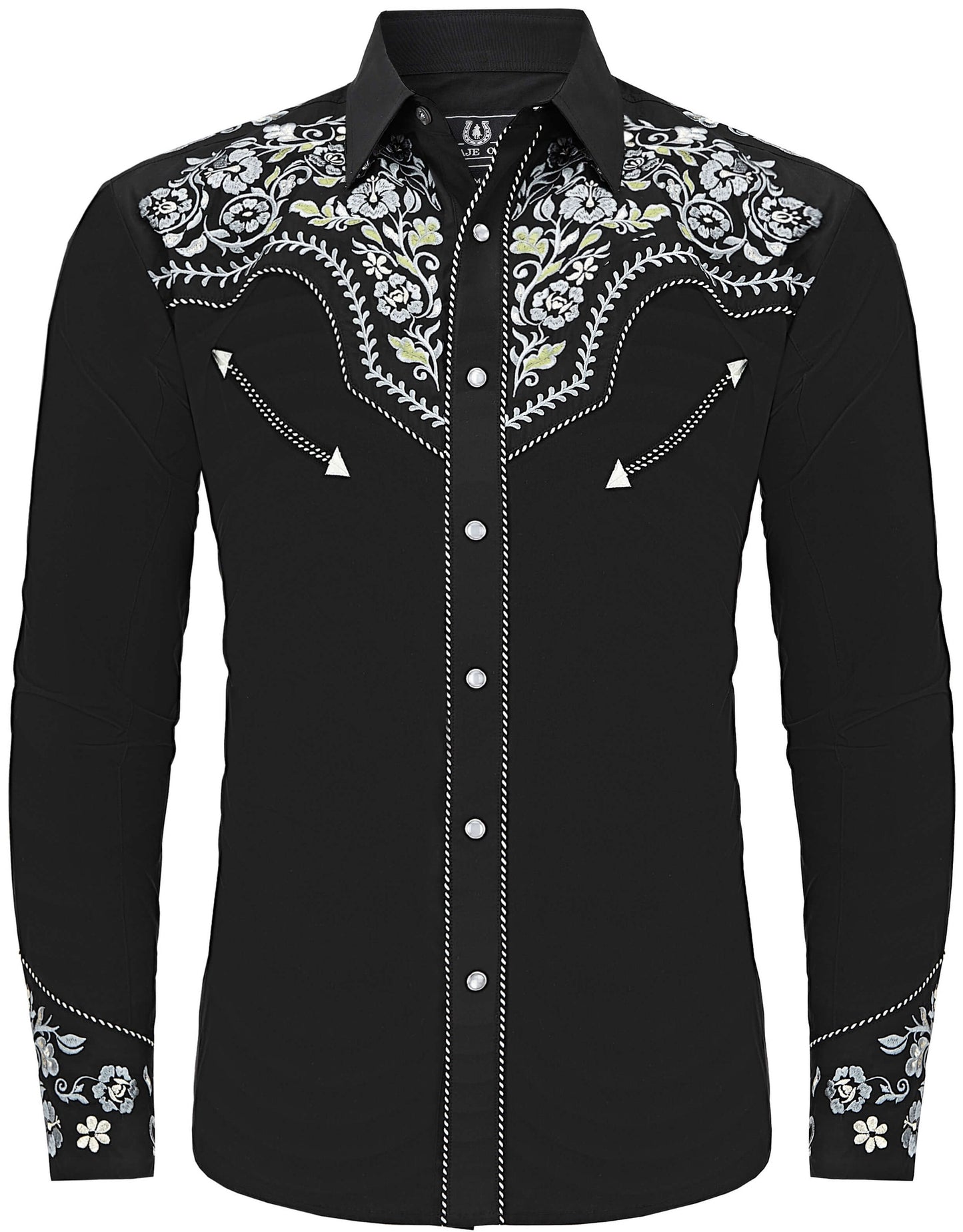 The Silverado Men's Embroidered Western Pearl Snap Shirt