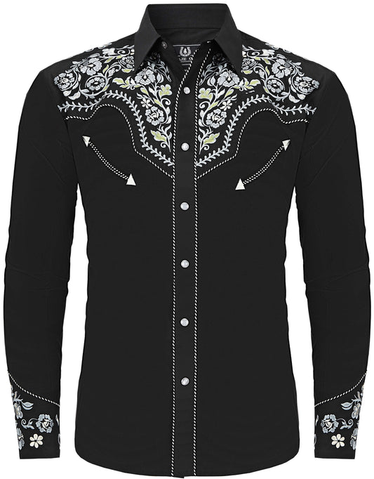 Chemise Western Brodée pour Hommes à Boutons-pression en Nacre "The Silverado"