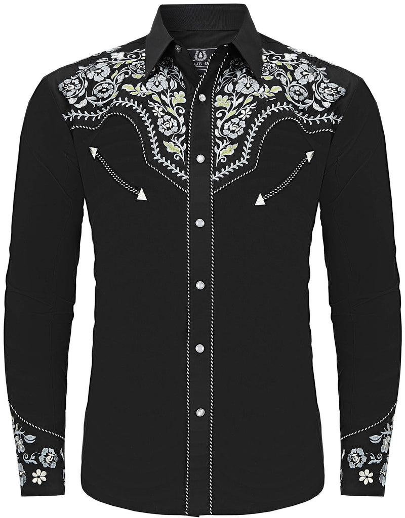 The Silverado Men's Embroidered Western Pearl Snap Shirt