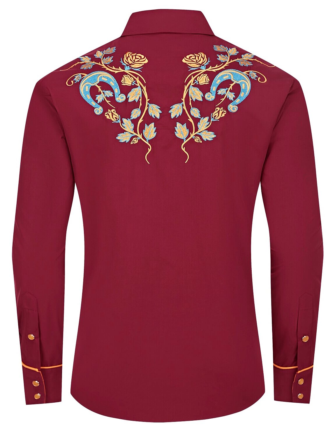 The Sundance Men's Embroidered Western Pearl Snap Shirt