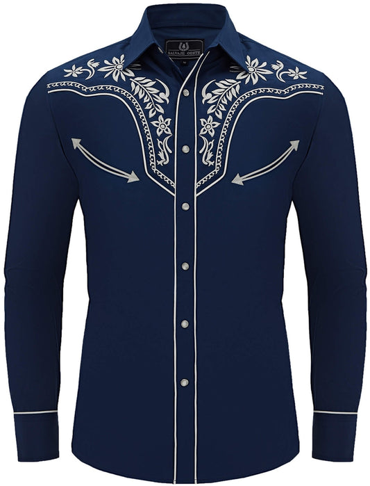 Utah Lake Men's Embroidered Western Pearl Snap Shirt