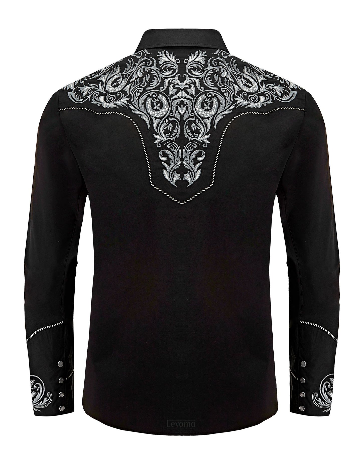 Black Hills Men's Embroidered Western Pearl Snap Shirt