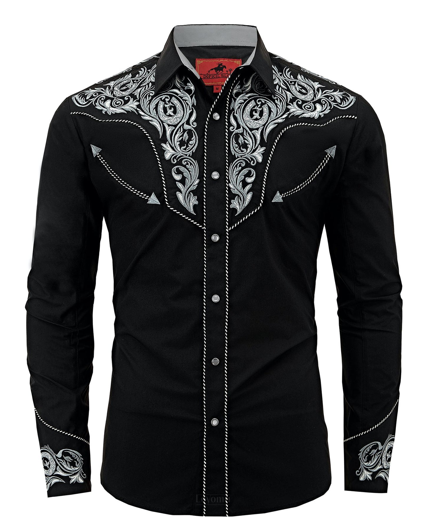 Black Hills Men's Embroidered Western Pearl Snap Shirt