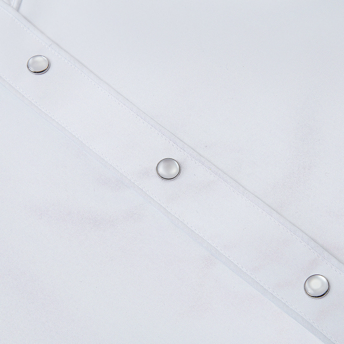 White floral embroidered men's western pearl snap shirt - placket snaps detail