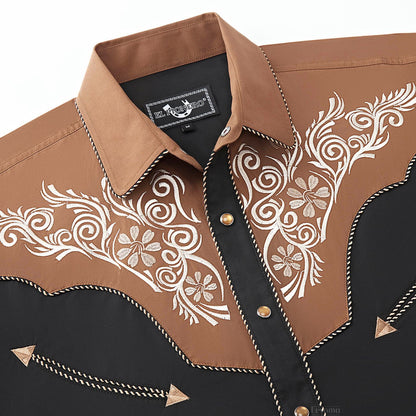 Thunder Rustler Men's Embroidered Western Pearl Snap Shirt