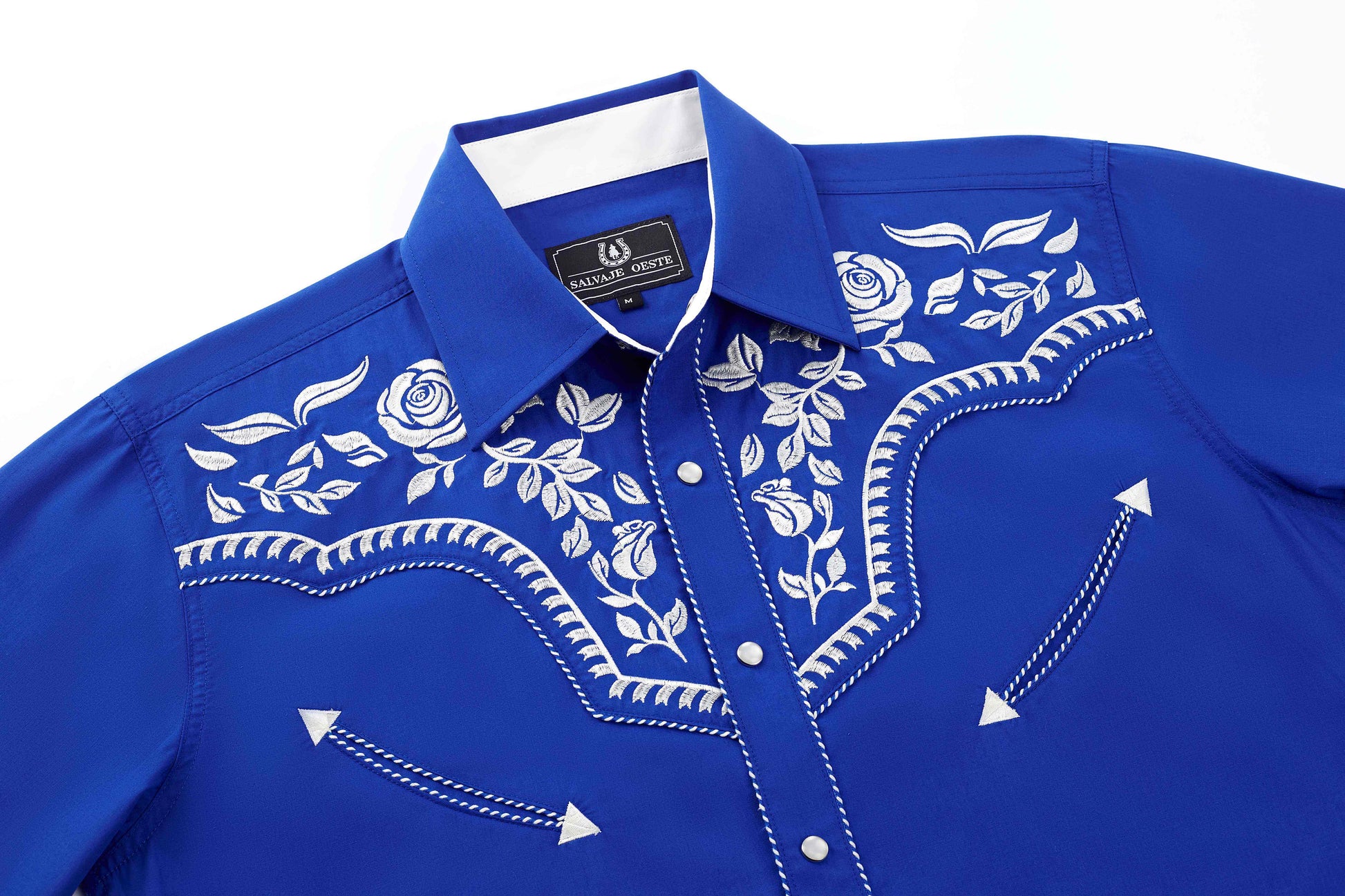 Leyoma First Deputy Mens Embroidered Western Button Up Shirt - Front Embroidery Detail, western-button-up-055, western-button-up-056, western-button-up-057, western-button-up-058, western-button-up-059, western-button-up-060